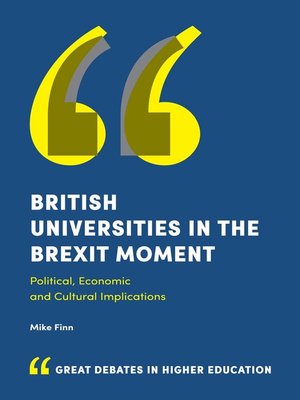 cover image of British Universities in the Brexit Moment